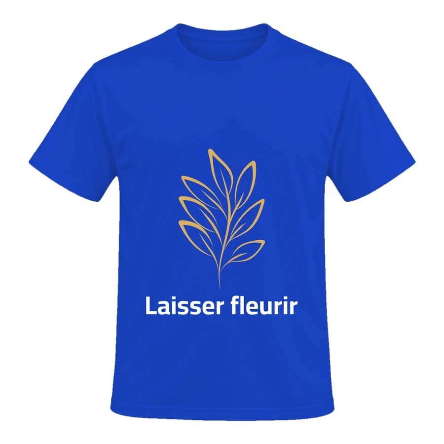 T-shirt — Rameau doré — Devant — Bleu