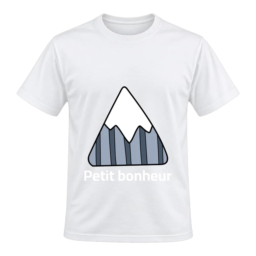 T-shirt — Sommet enneigé — Devant — Blanc