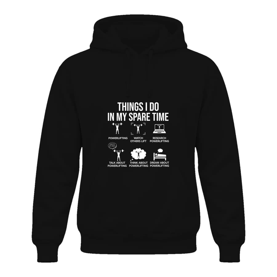 Hoodie — Fitness · Dépasser ses limites — الأمام — أسود